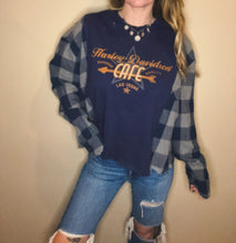 Load image into Gallery viewer, Harley Cafe distressed flannel (Sm-xl)